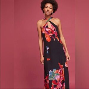 Anthropologie Maeve Cayman Silk Maxi Dress XS
